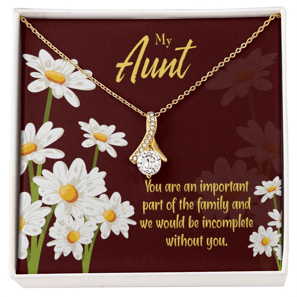 To My Aunt Important Aunt Ribbon Necklace Gold Tone Standard Box
